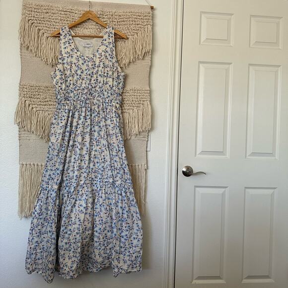 Something Navy Floral Tiered Maxi Dress - Picture 1 of 9